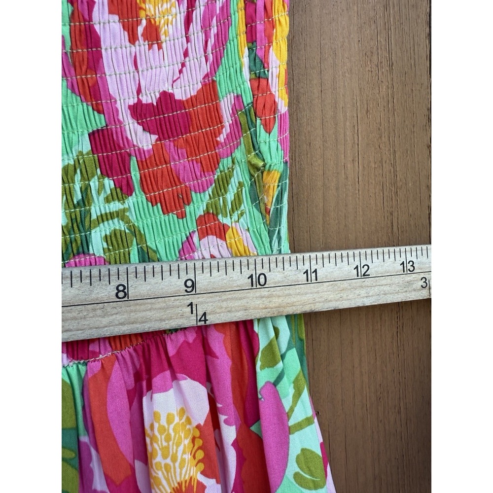 Abel the Label Anthropologie Mimosa Maxi Dress S Smocking Strapless New Floral - Picture 5 of 9